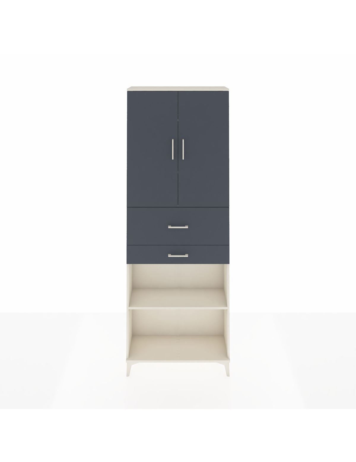 Arges Dolap 4 Raflı 2 Çekmeceli 2 Kapaklı 88x30x243 - S33M111V2A