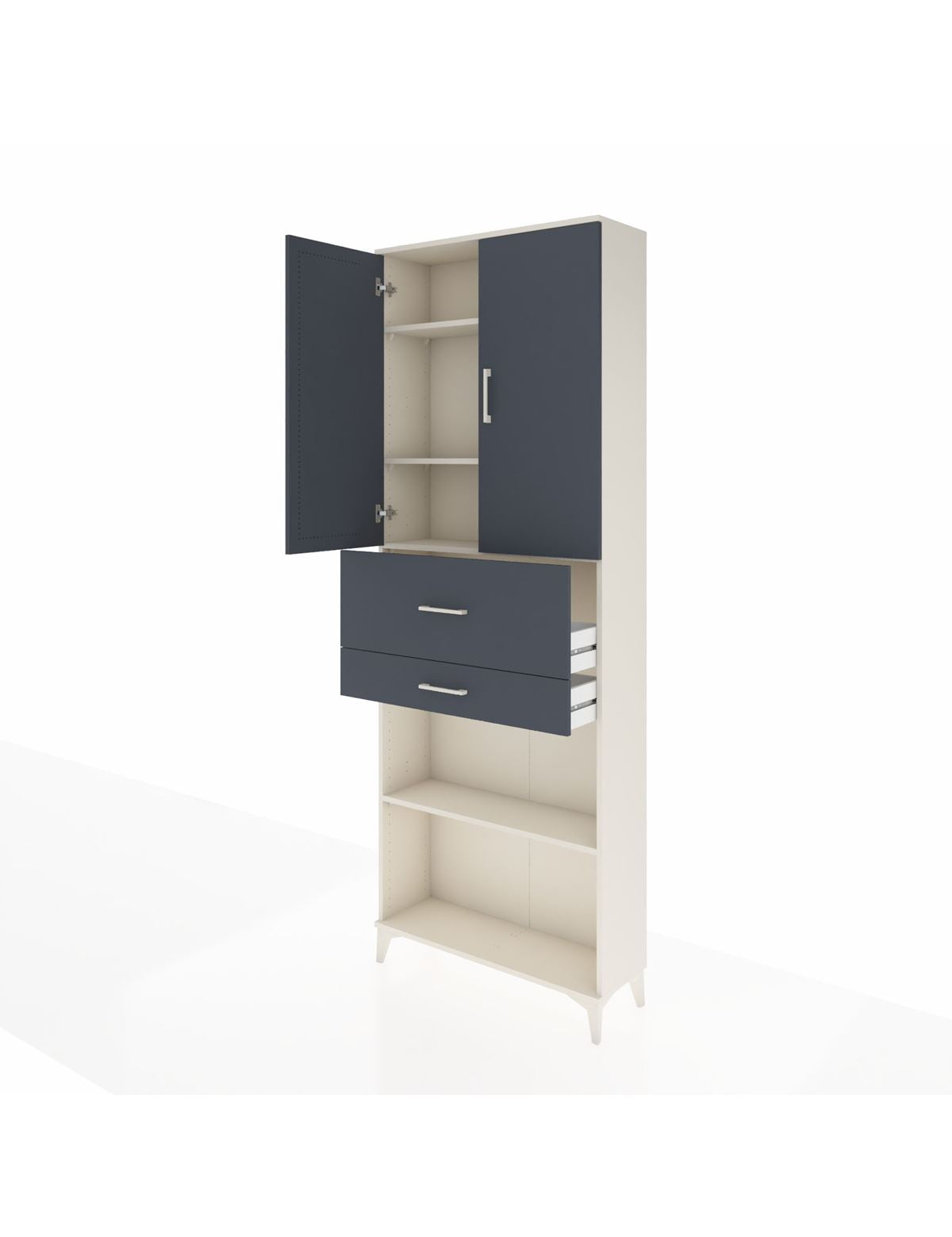 Arges Dolap 4 Raflı 2 Çekmeceli 2 Kapaklı 88x30x243 - S33M111V2A