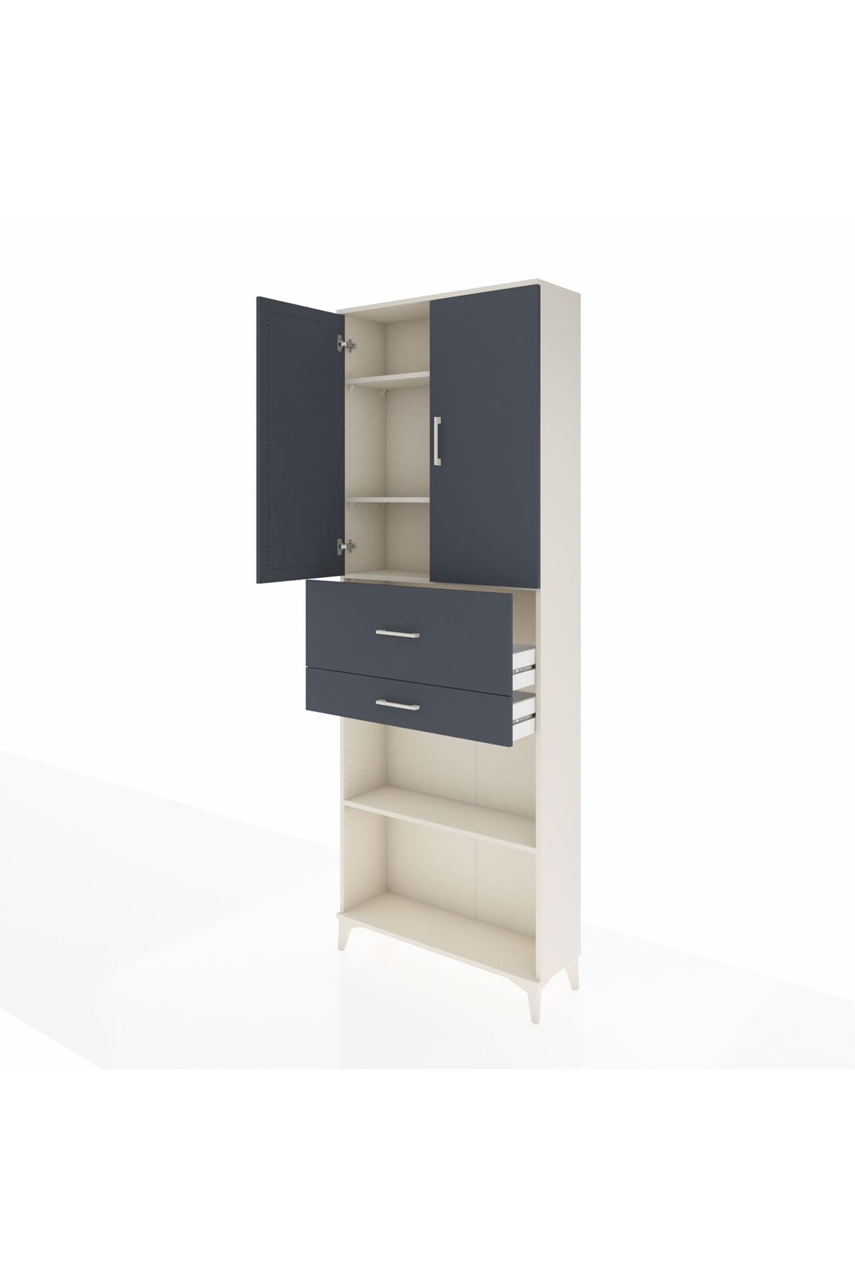 Arges Dolap 4 Raflı 2 Çekmeceli 2 Kapaklı 88x30x243 - S33M111V2A