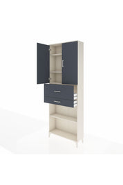 Arges Dolap 4 Raflı 2 Çekmeceli 2 Kapaklı 88x30x243 - S33M111V2A