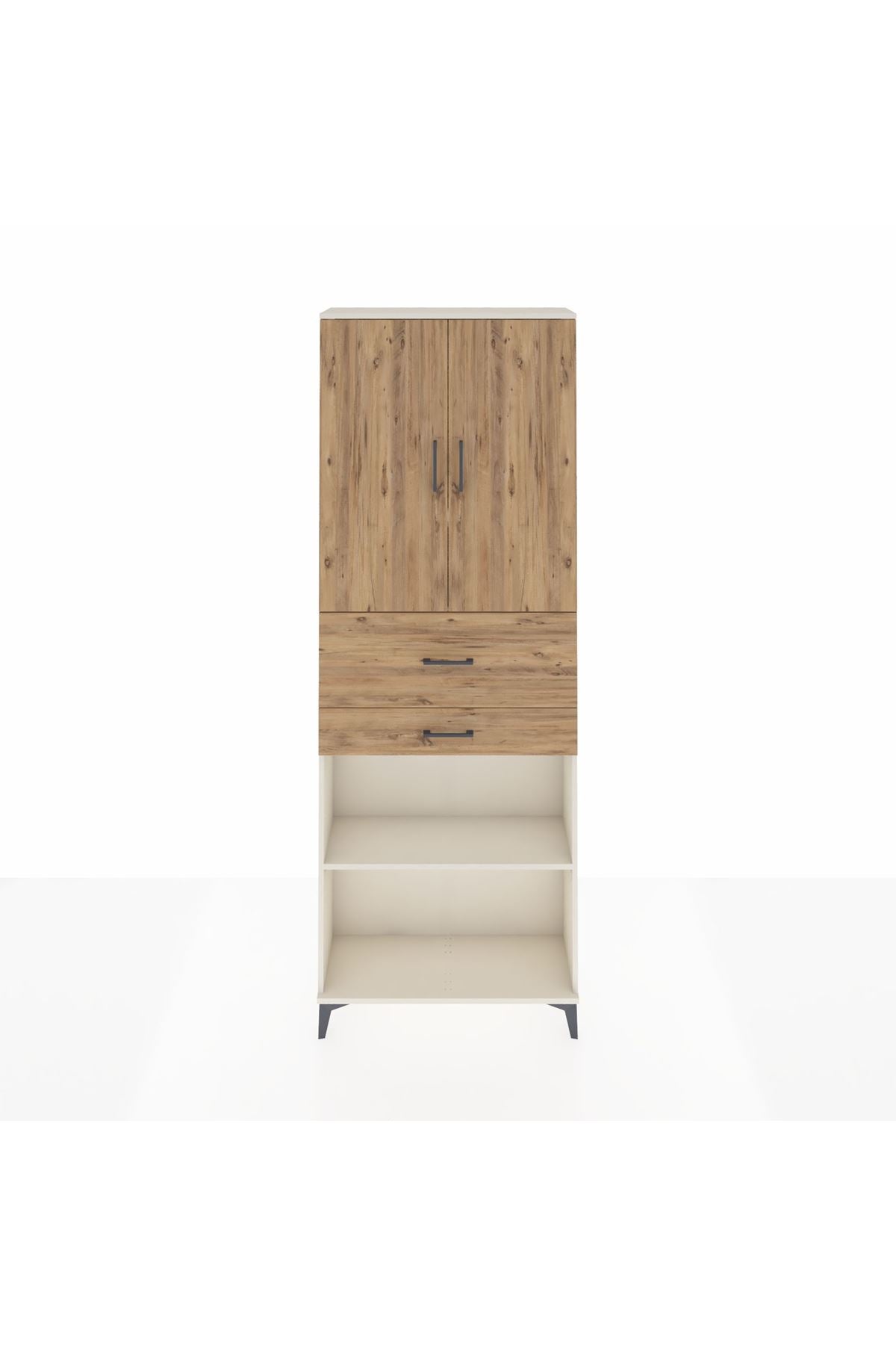 Arges Dolap 4 Raflı 2 Çekmeceli 2 Kapaklı 88x30x243 - S33M111V3A
