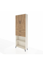 Arges Dolap 4 Raflı 2 Çekmeceli 2 Kapaklı 88x30x243 - S33M111V3A