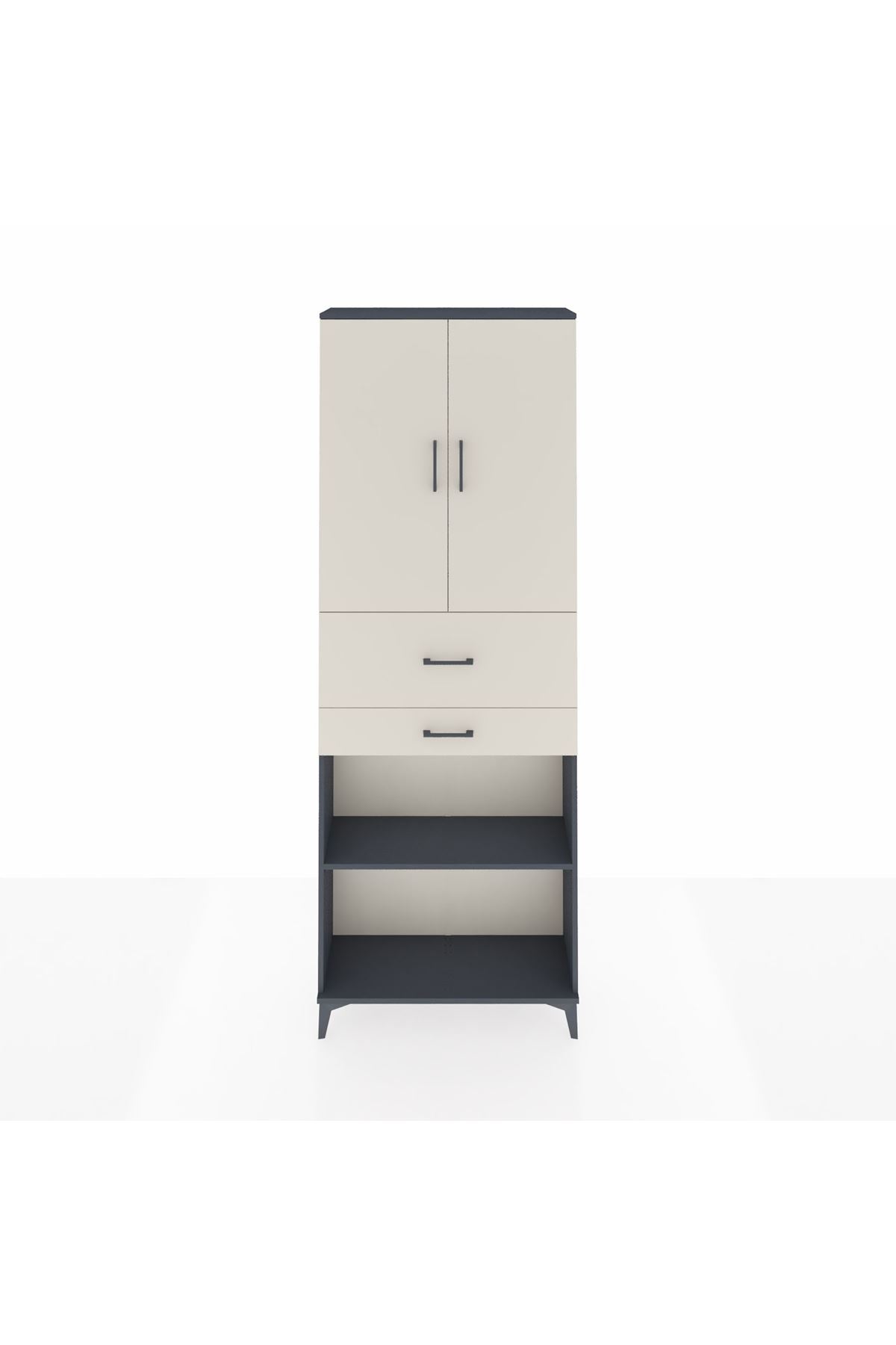 Arges Dolap 4 Raflı 2 Çekmeceli 2 Kapaklı 88x30x243 - S33M111V4A
