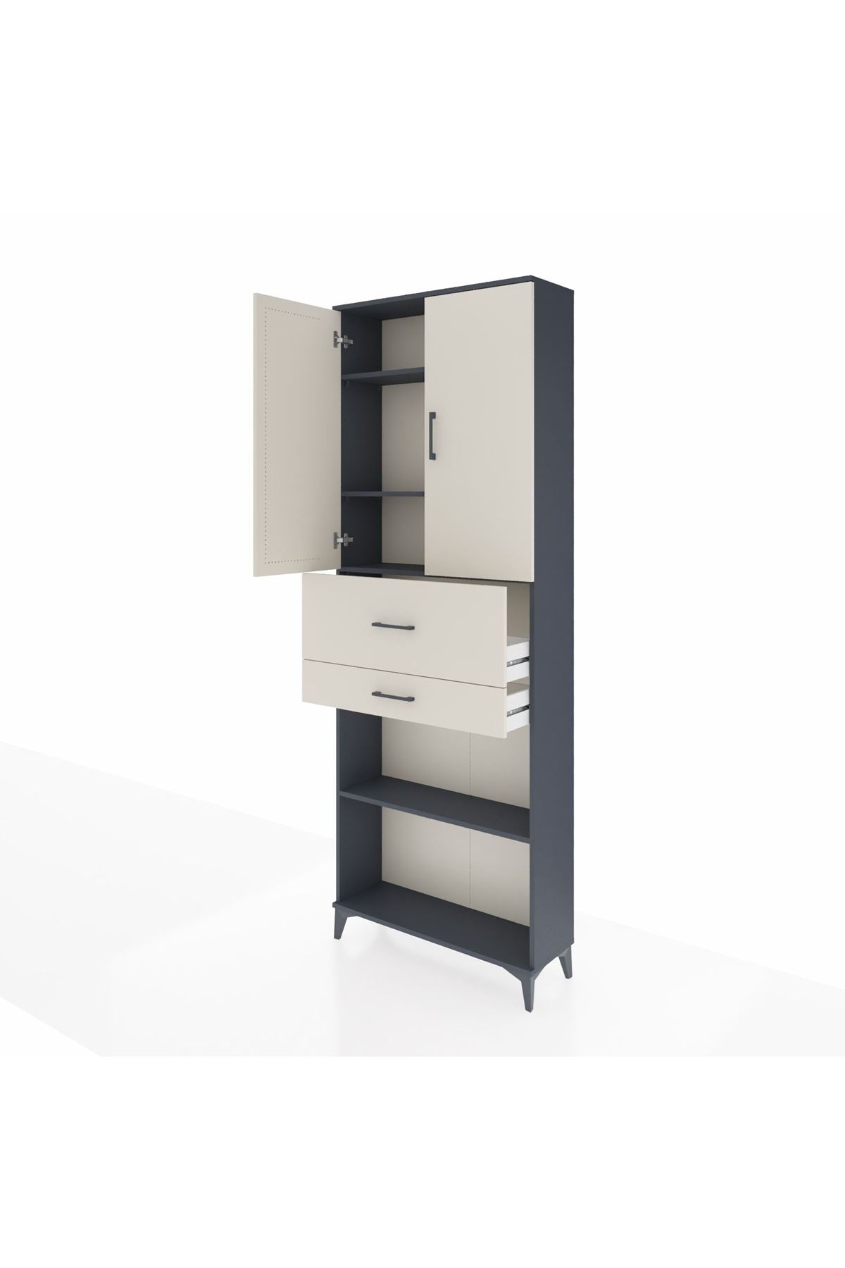 Arges Dolap 4 Raflı 2 Çekmeceli 2 Kapaklı 88x30x243 - S33M111V4A