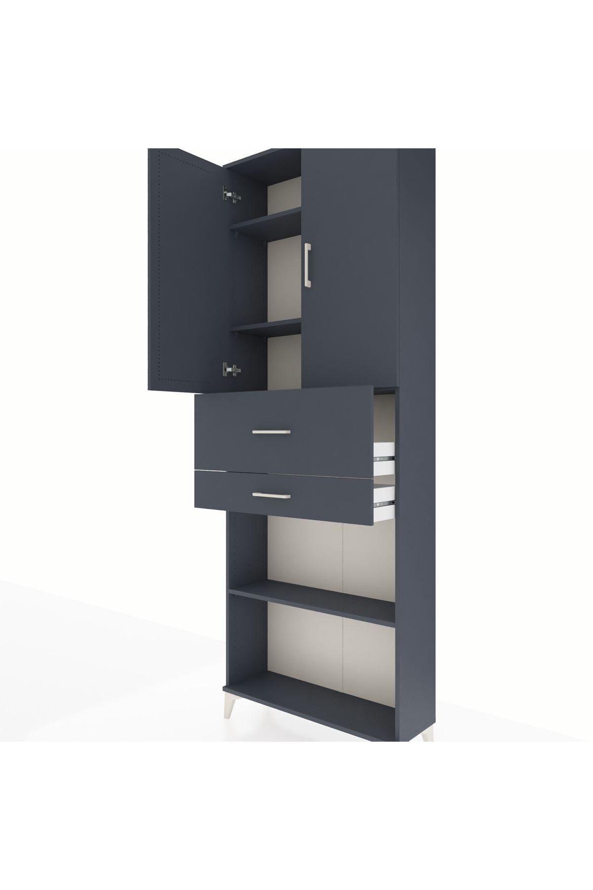Arges Dolap 4 Raflı 2 Çekmeceli 2 Kapaklı 88x30x243 - S33M111V5A