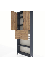 Arges Dolap 4 Raflı 2 Çekmeceli 2 Kapaklı 88x30x243 - S33M111V6A