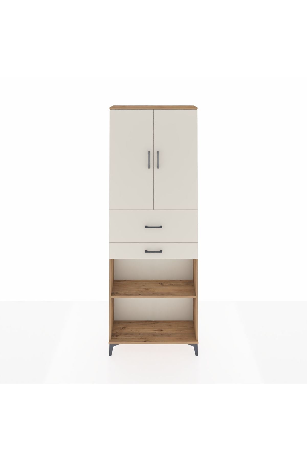 Arges Dolap 4 Raflı 2 Çekmeceli 2 Kapaklı 88x30x243 - S33M111V7A
