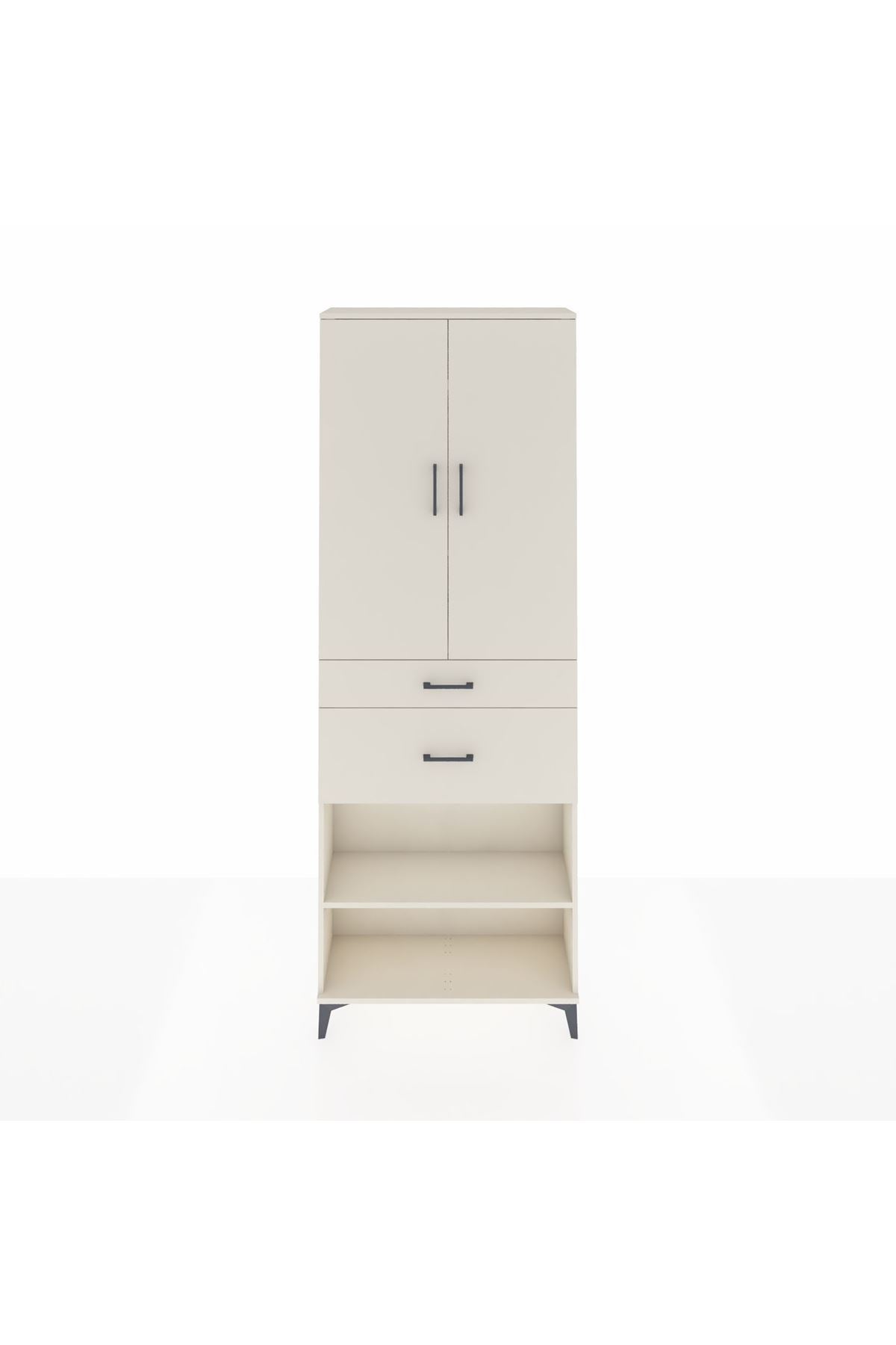 Arges Dolap 4 Raflı 2 Çekmeceli 2 Kapaklı 88x30x243 - S33M075V1A