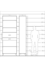 Arges Dolap 4 Raflı 2 Çekmeceli 88x30x243 - S33M112V1A