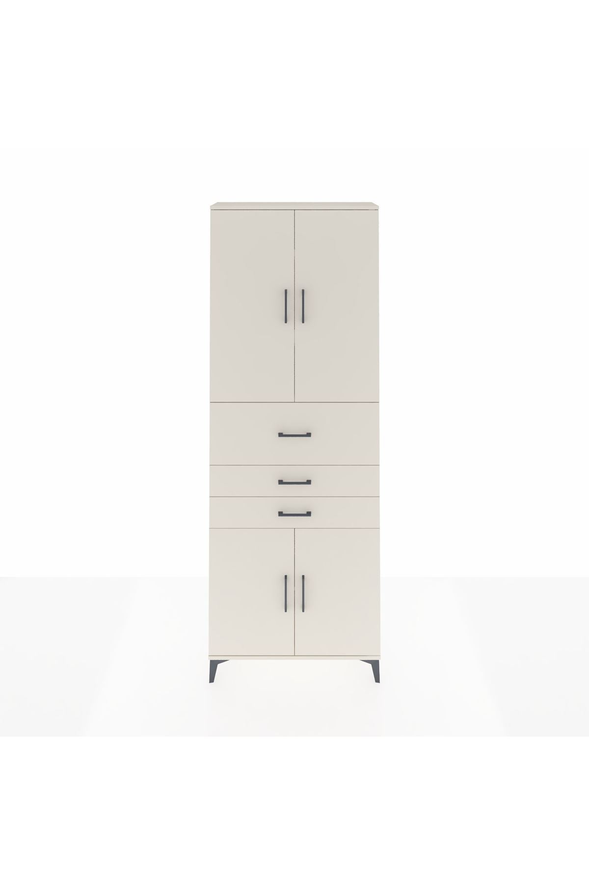 Arges Dolap 4 Raflı 3 Çekmeceli 4 Kapaklı 88x30x243 - S33M113V1A