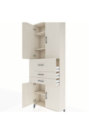 Arges Dolap 4 Raflı 3 Çekmeceli 4 Kapaklı 88x30x243 - S33M113V1A