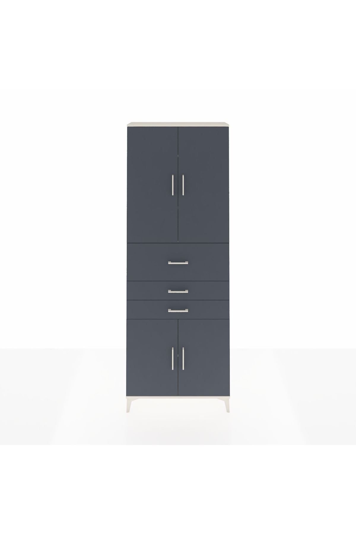 Arges Dolap 4 Raflı 3 Çekmeceli 4 Kapaklı 88x30x243 - S33M113V2A