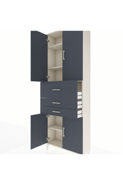 Arges Dolap 4 Raflı 3 Çekmeceli 4 Kapaklı 88x30x243 - S33M113V2A