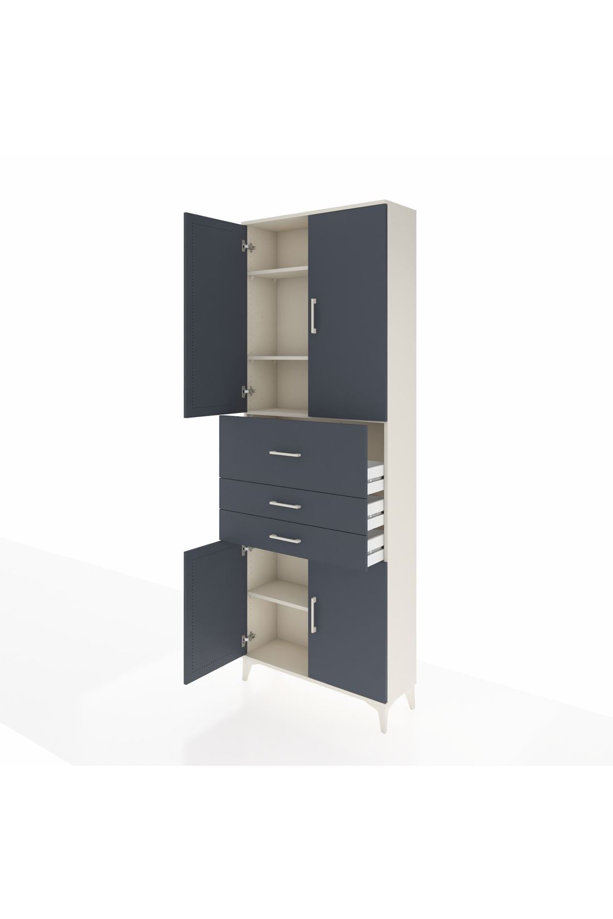 Arges Dolap 4 Raflı 3 Çekmeceli 4 Kapaklı 88x30x243 - S33M113V2A