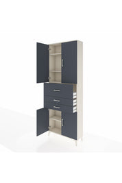 Arges Dolap 4 Raflı 3 Çekmeceli 4 Kapaklı 88x30x243 - S33M113V2A