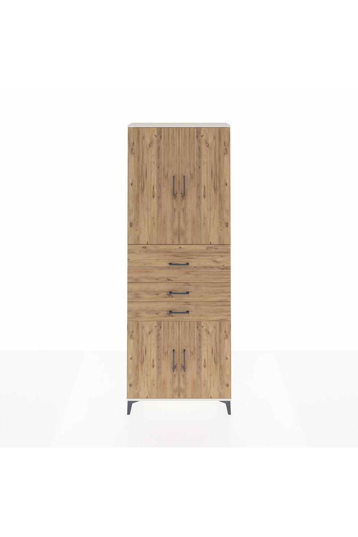Arges Dolap 4 Raflı 3 Çekmeceli 4 Kapaklı 88x30x243 - S33M113V3A