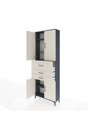 Arges Dolap 4 Raflı 3 Çekmeceli 4 Kapaklı 88x30x243 - S33M113V4A
