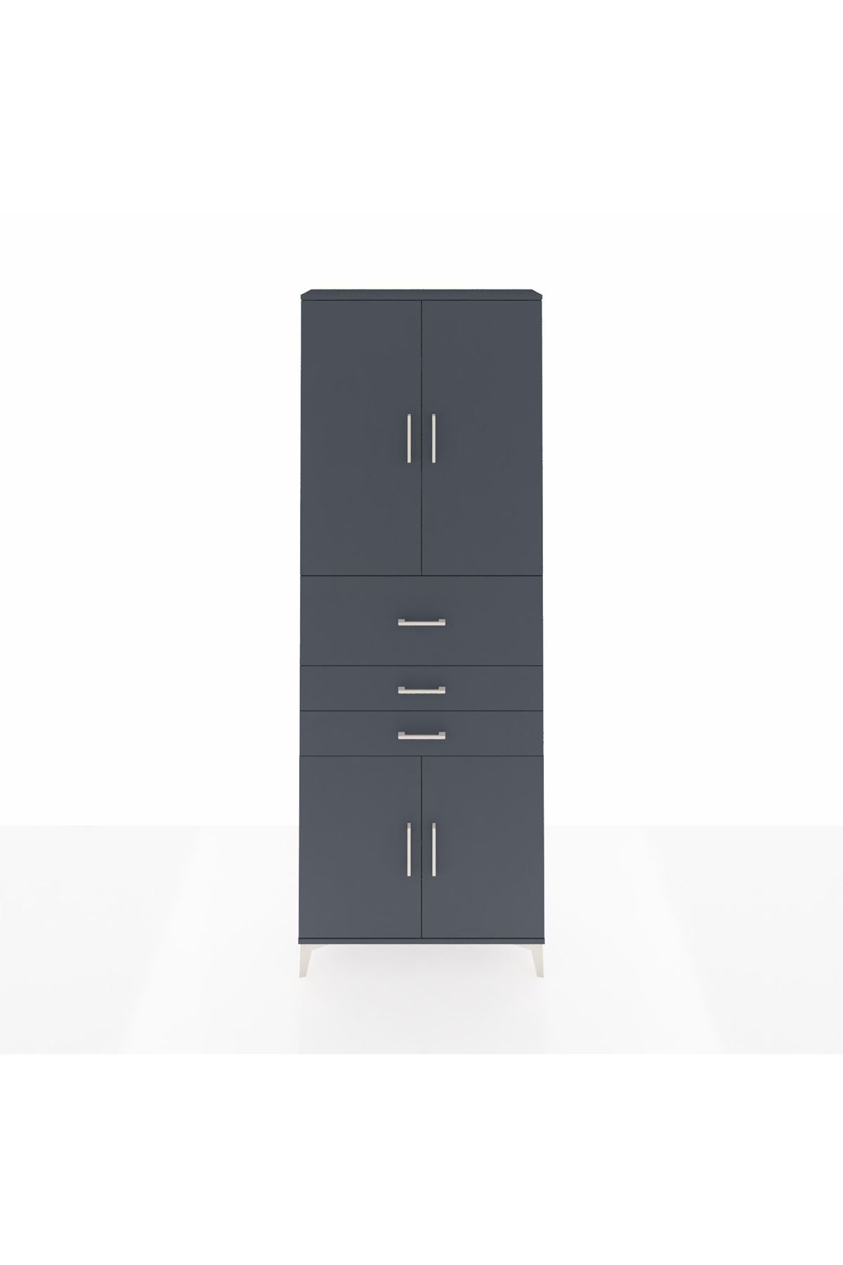 Arges Dolap 4 Raflı 3 Çekmeceli 4 Kapaklı 88x30x243 - S33M113V5A