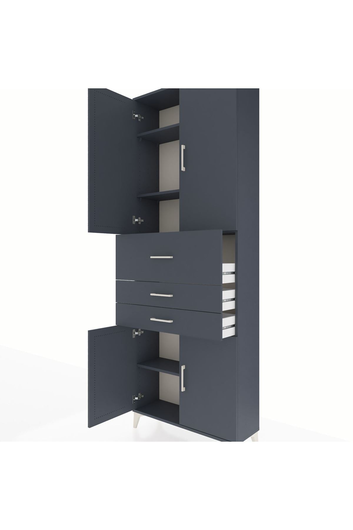 Arges Dolap 4 Raflı 3 Çekmeceli 4 Kapaklı 88x30x243 - S33M113V5A