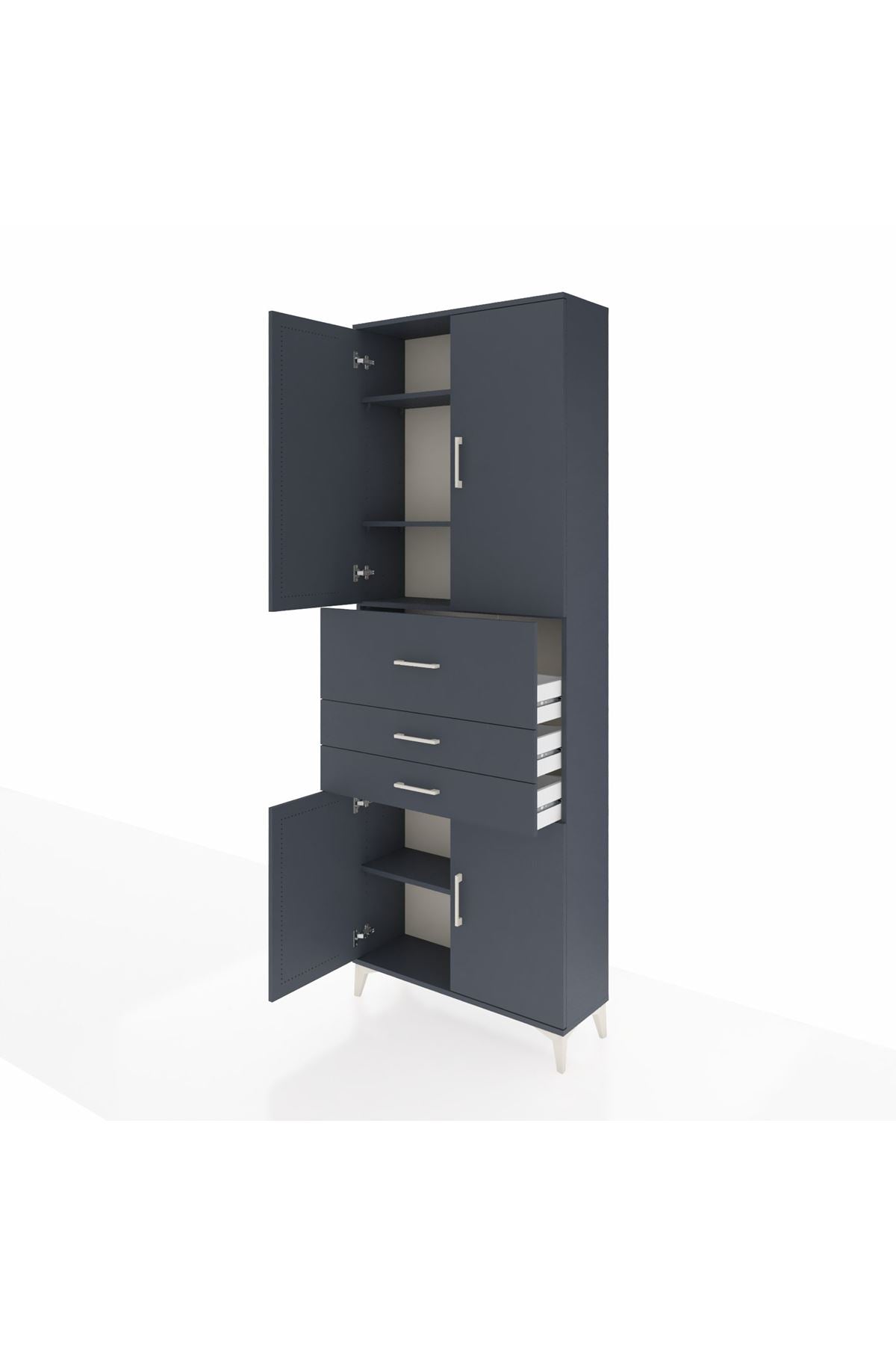 Arges Dolap 4 Raflı 3 Çekmeceli 4 Kapaklı 88x30x243 - S33M113V5A