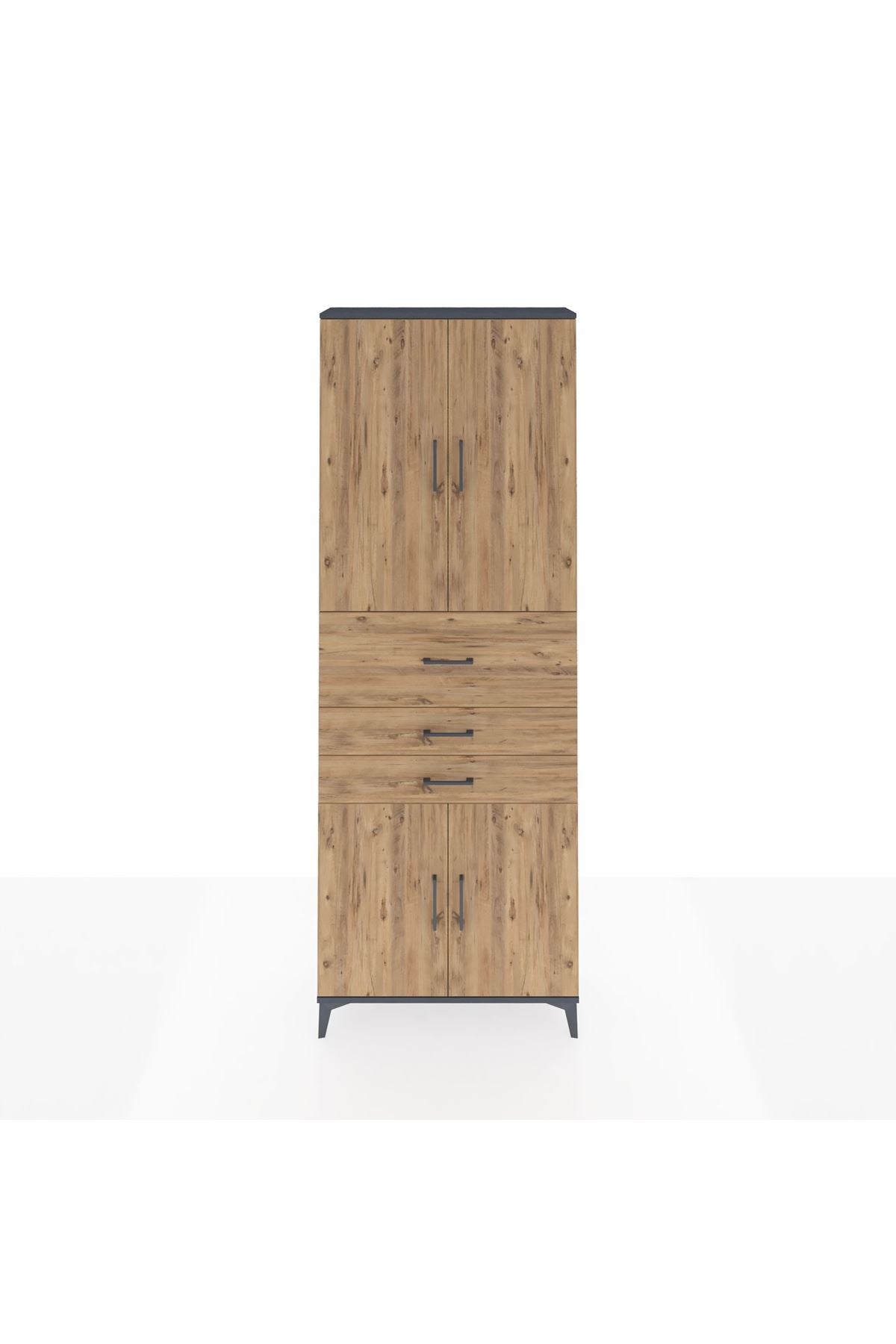 Arges Dolap 4 Raflı 3 Çekmeceli 4 Kapaklı 88x30x243 - S33M113V6A