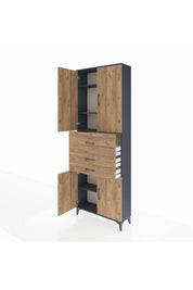 Arges Dolap 4 Raflı 3 Çekmeceli 4 Kapaklı 88x30x243 - S33M113V6A