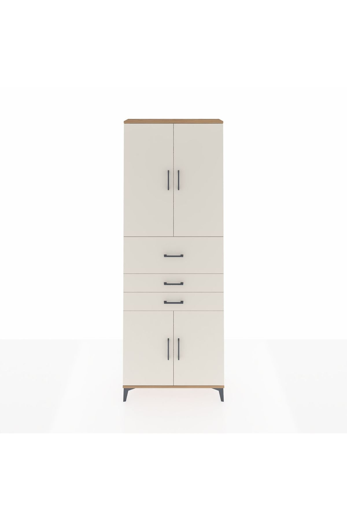 Arges Dolap 4 Raflı 3 Çekmeceli 4 Kapaklı 88x30x243 - S33M113V7A