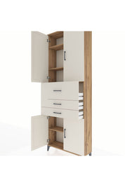 Arges Dolap 4 Raflı 3 Çekmeceli 4 Kapaklı 88x30x243 - S33M113V7A