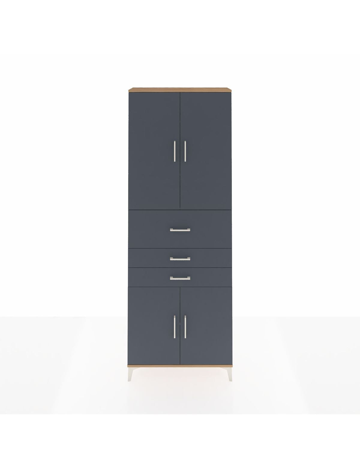 Arges Dolap 4 Raflı 3 Çekmeceli 4 Kapaklı 88x30x243 - S33M113V8A
