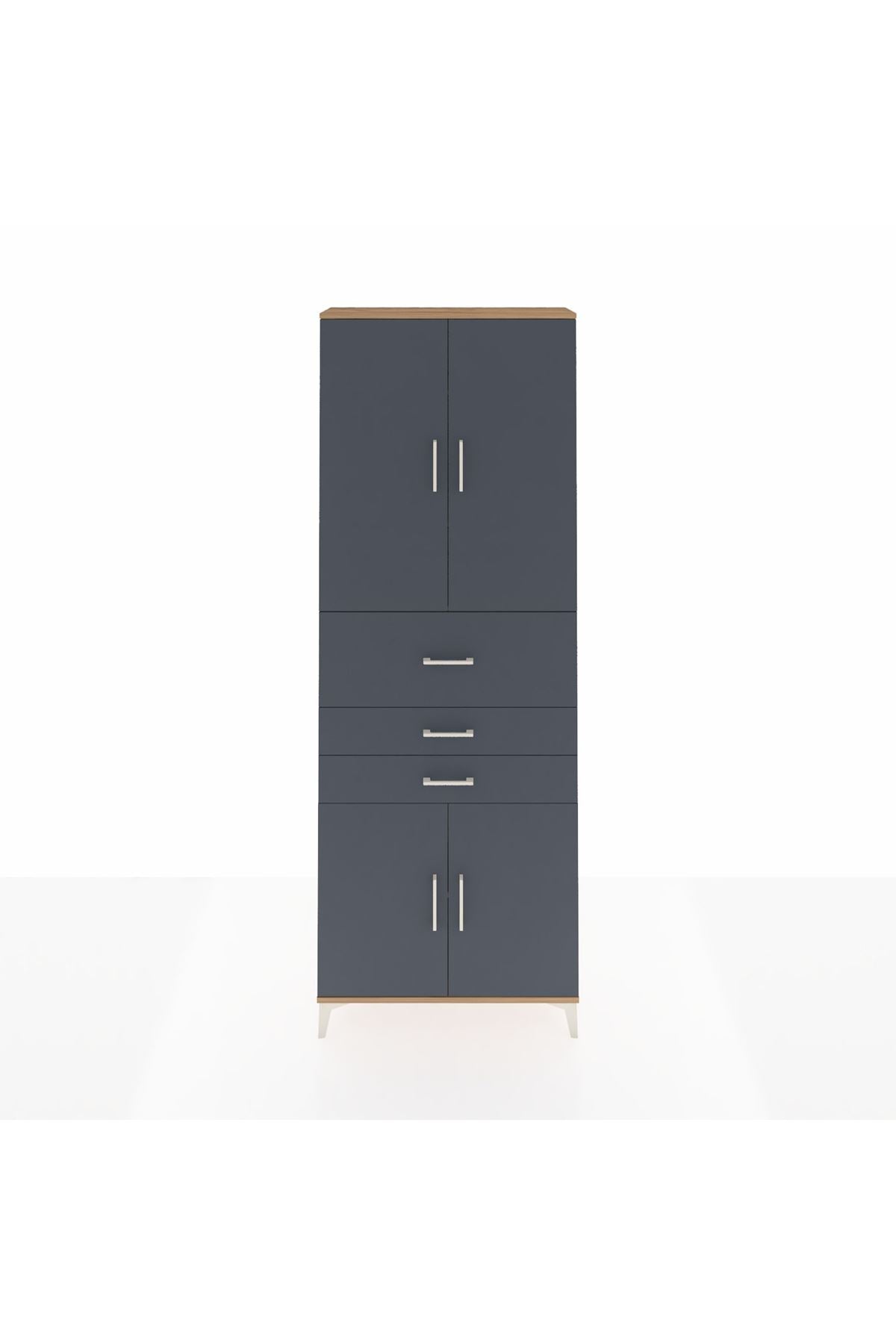 Arges Dolap 4 Raflı 3 Çekmeceli 4 Kapaklı 88x30x243 - S33M113V8A