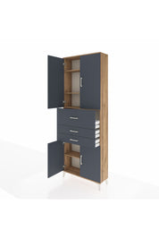 Arges Dolap 4 Raflı 3 Çekmeceli 4 Kapaklı 88x30x243 - S33M113V8A