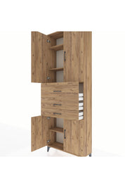 Arges Dolap 4 Raflı 3 Çekmeceli 4 Kapaklı 88x30x243 - S33M113V9A