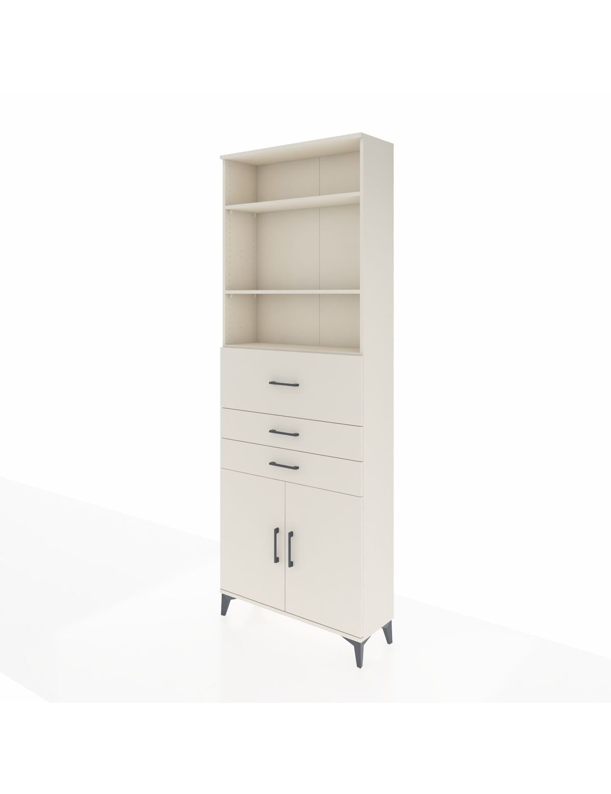 Arges Dolap 4 Raflı 3 Çekmeceli 2 Kapaklı 88x30x243 - S33M114V1A