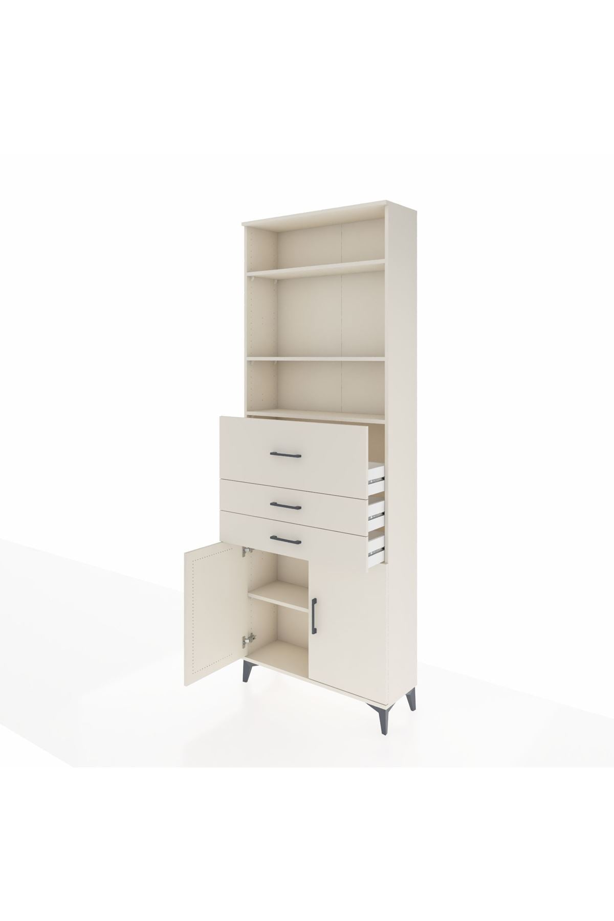 Arges Dolap 4 Raflı 3 Çekmeceli 2 Kapaklı 88x30x243 - S33M114V1A