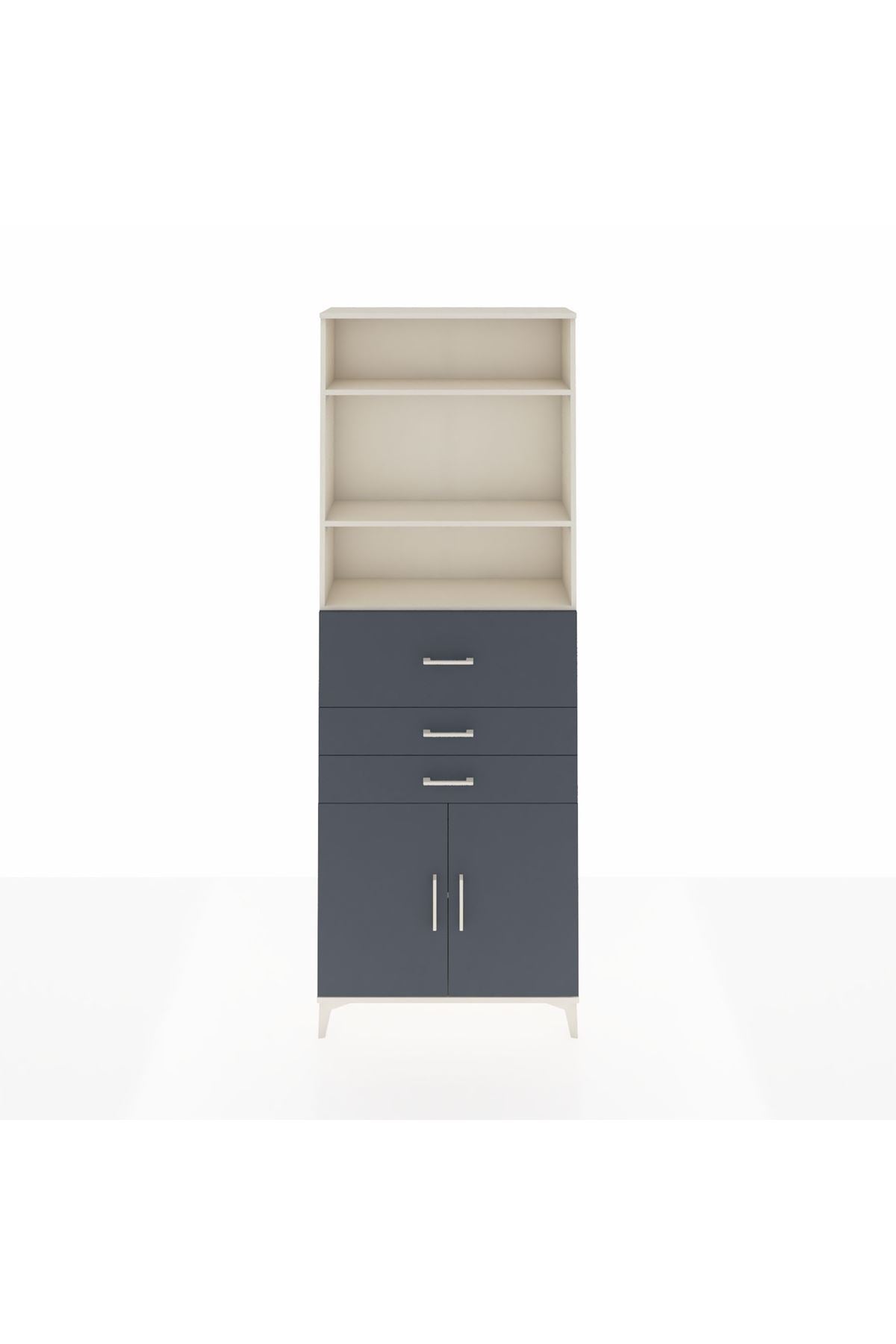Arges Dolap 4 Raflı 3 Çekmeceli 2 Kapaklı 88x30x243 - S33M114V2A