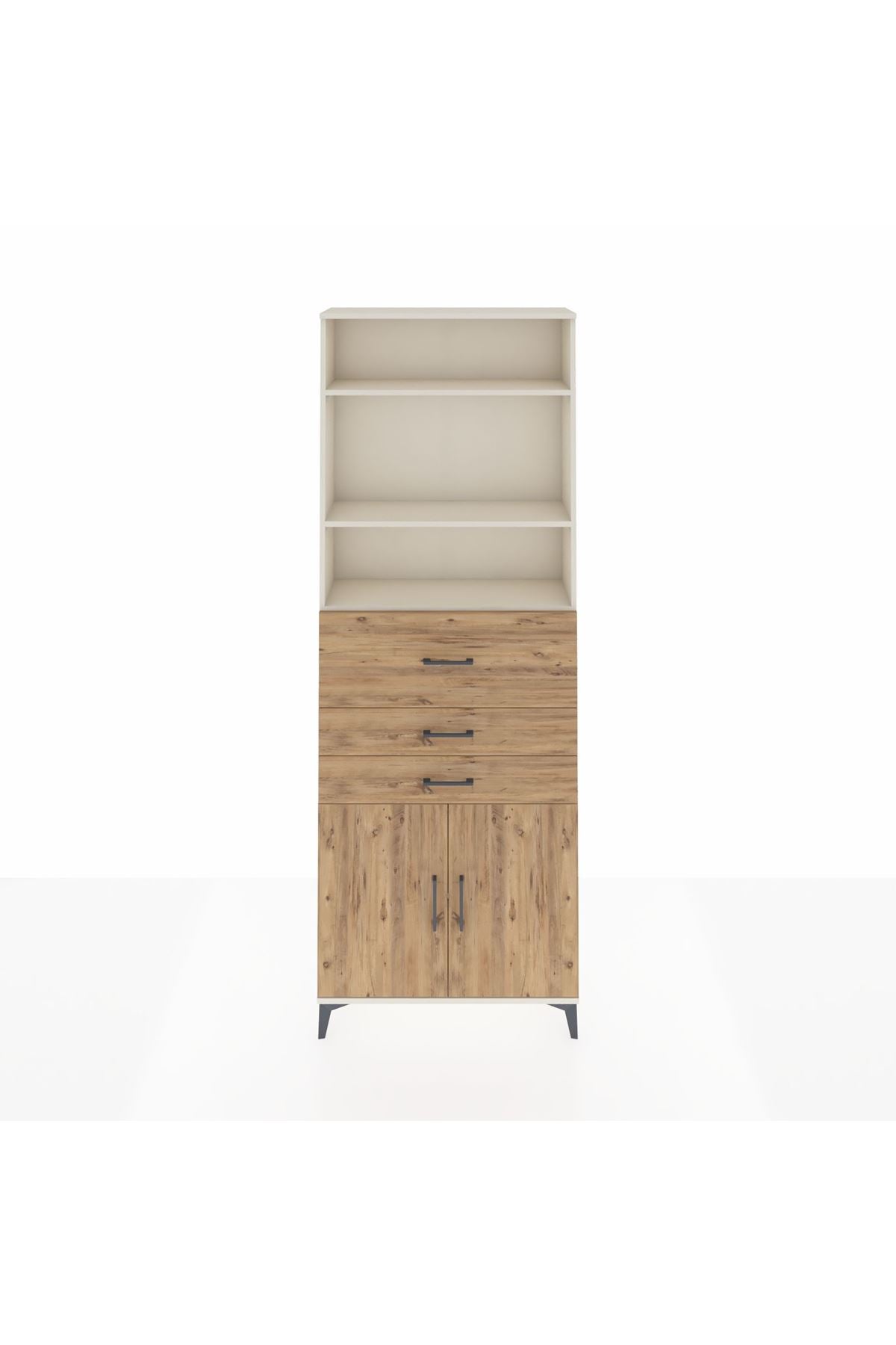 Arges Dolap 4 Raflı 3 Çekmeceli 2 Kapaklı 88x30x243 - S33M114V3A