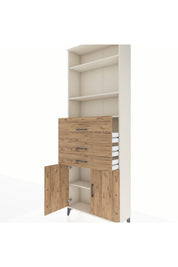 Arges Dolap 4 Raflı 3 Çekmeceli 2 Kapaklı 88x30x243 - S33M114V3A