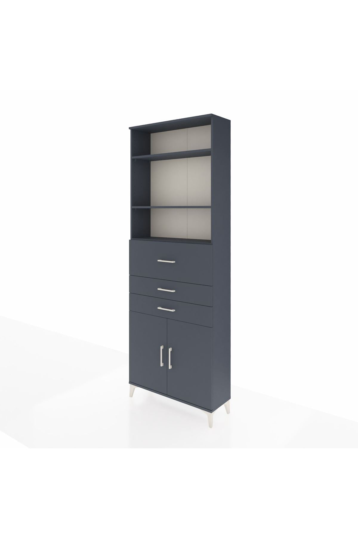 Arges Dolap 4 Raflı 3 Çekmeceli 2 Kapaklı 88x30x243 - S33M114V5A