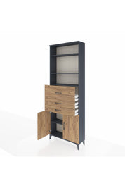 Arges Dolap 4 Raflı 3 Çekmeceli 2 Kapaklı 88x30x243 - S33M114V6A