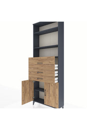 Arges Dolap 4 Raflı 3 Çekmeceli 2 Kapaklı 88x30x243 - S33M114V6A