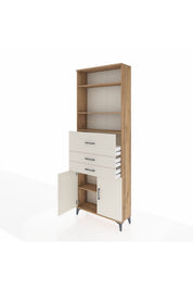 Arges Dolap 4 Raflı 3 Çekmeceli 2 Kapaklı 88x30x243 - S33M114V7A
