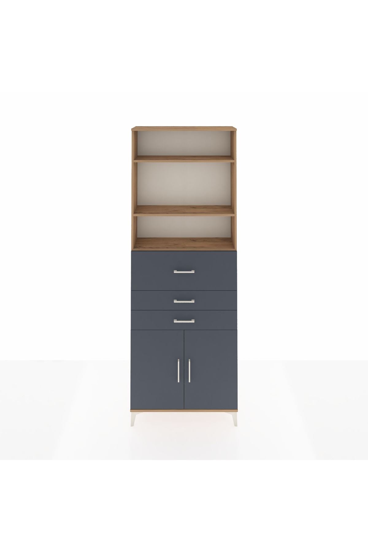 Arges Dolap 4 Raflı 3 Çekmeceli 2 Kapaklı 88x30x243 - S33M114V8A