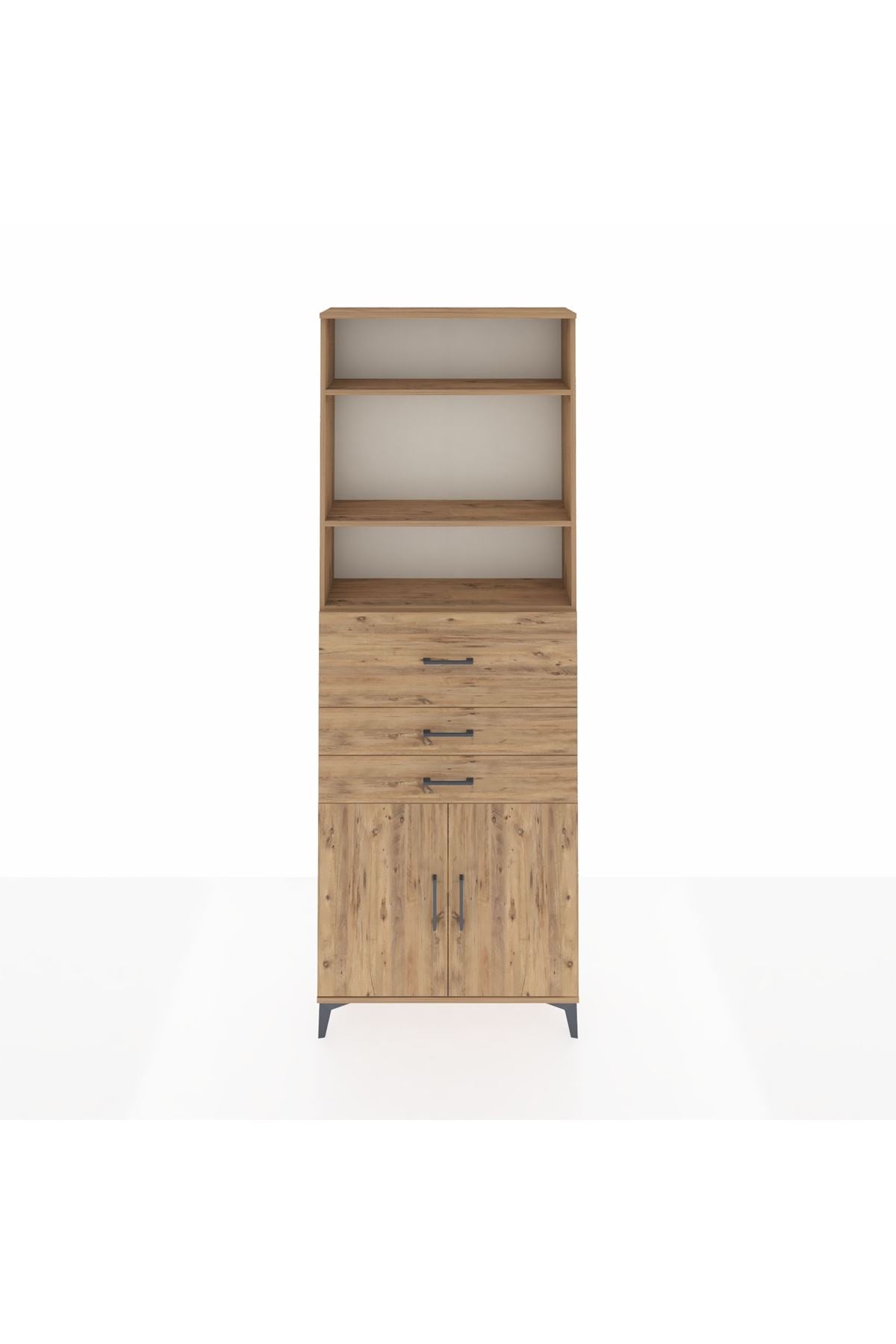 Arges Dolap 4 Raflı 3 Çekmeceli 2 Kapaklı 88x30x243 - S33M114V9A