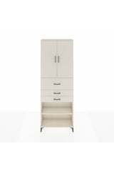 Arges Dolap 4 Raflı 3 Çekmeceli 2 Kapaklı 88x30x243