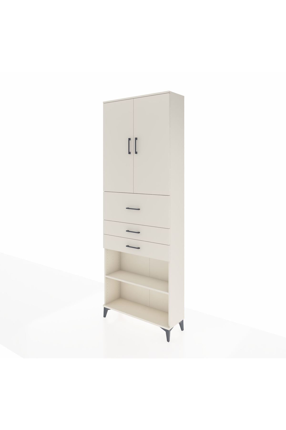 Arges Dolap 4 Raflı 3 Çekmeceli 2 Kapaklı 88x30x243 - S33M115V1A