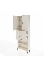 Arges Dolap 4 Raflı 3 Çekmeceli 2 Kapaklı 88x30x243 - S33M115V1A