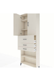 Arges Dolap 4 Raflı 3 Çekmeceli 2 Kapaklı 88x30x243 - S33M115V1A