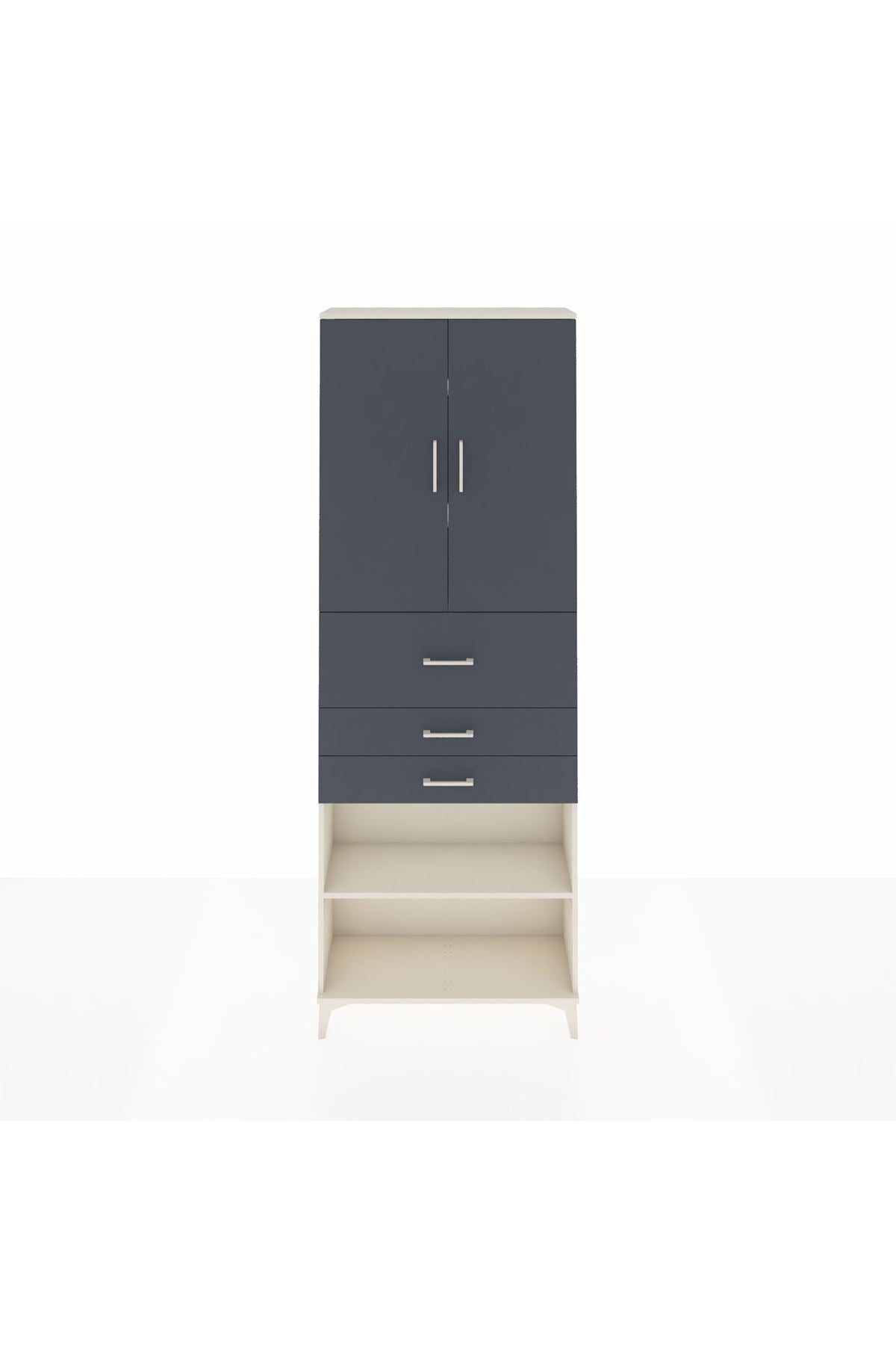 Arges Dolap 4 Raflı 3 Çekmeceli 2 Kapaklı 88x30x243 - S33M115V2A