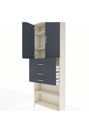 Arges Dolap 4 Raflı 3 Çekmeceli 2 Kapaklı 88x30x243 - S33M115V2A