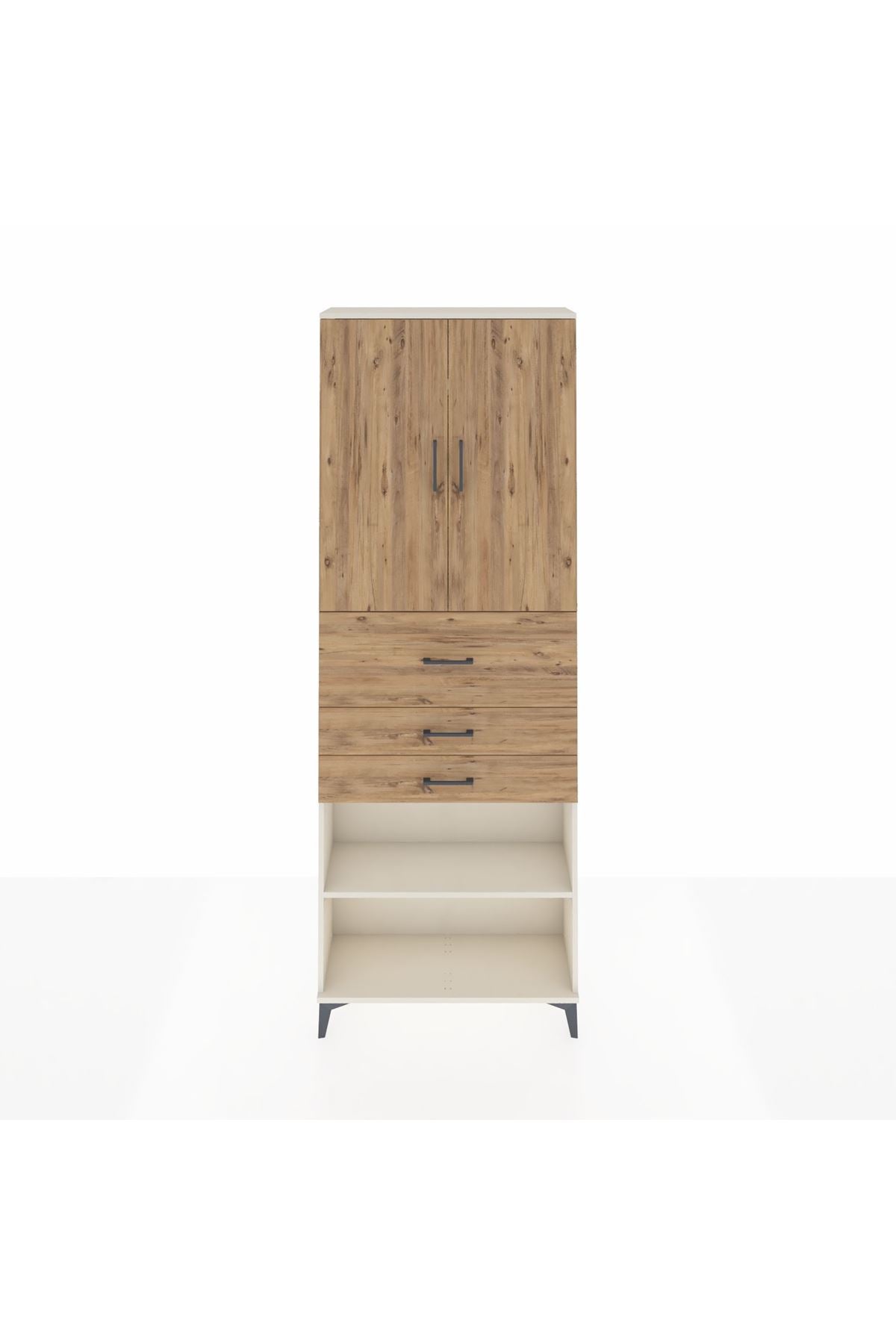 Arges Dolap 4 Raflı 3 Çekmeceli 2 Kapaklı 88x30x243 - S33M115V3A